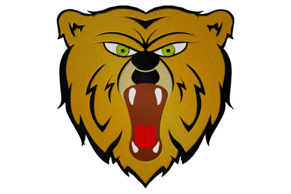 Angry Bear Face: A Bold Choice for Your Embroidery Shop