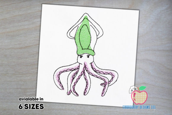 Angry Octopus Wearing Hat Embroidery Review
