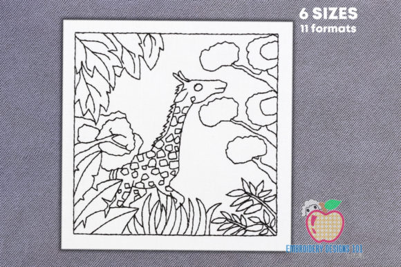 Giraffe Looking at the Trees Embroidery Review