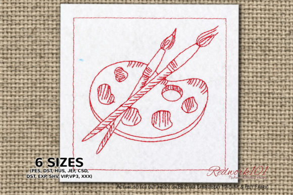 Paint Brush with Color Palette Embroidery Review