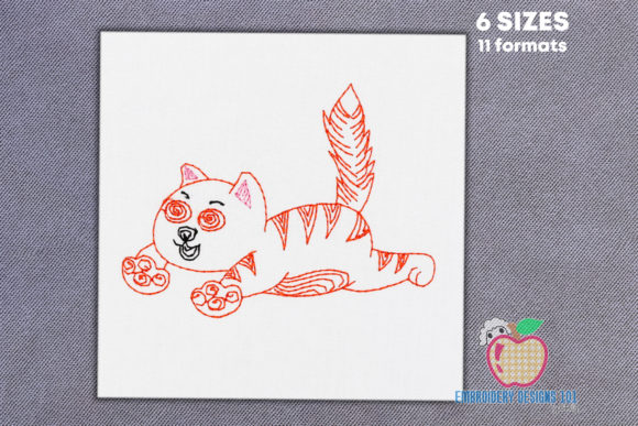 Tabby Cat Lying Down Embroidery Review
